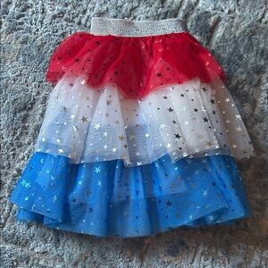 Starry Red, White, and Blue Kids Skirt